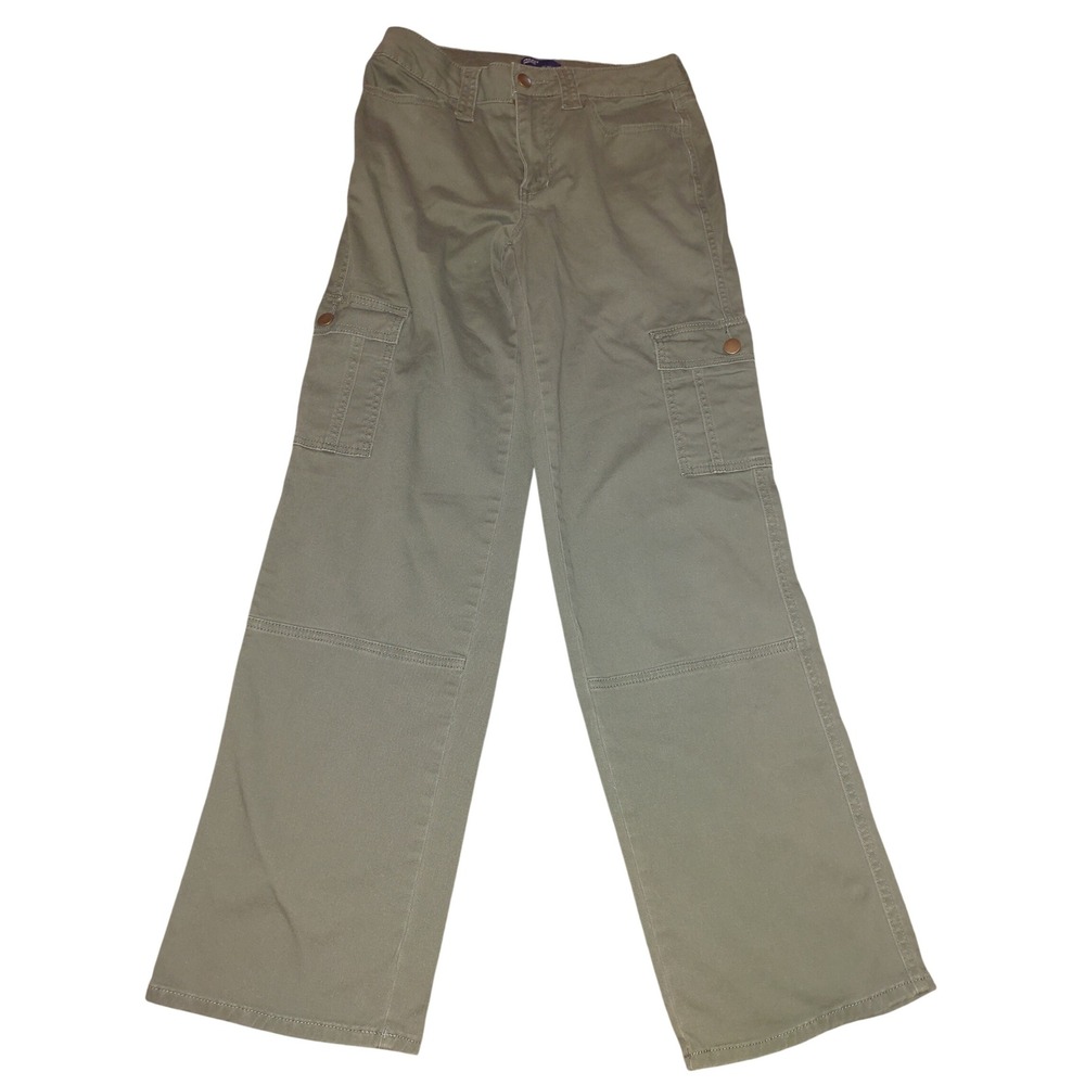 Project Indigo No. Olive Green Cargo Pants Wide Leg Stretch Size 5